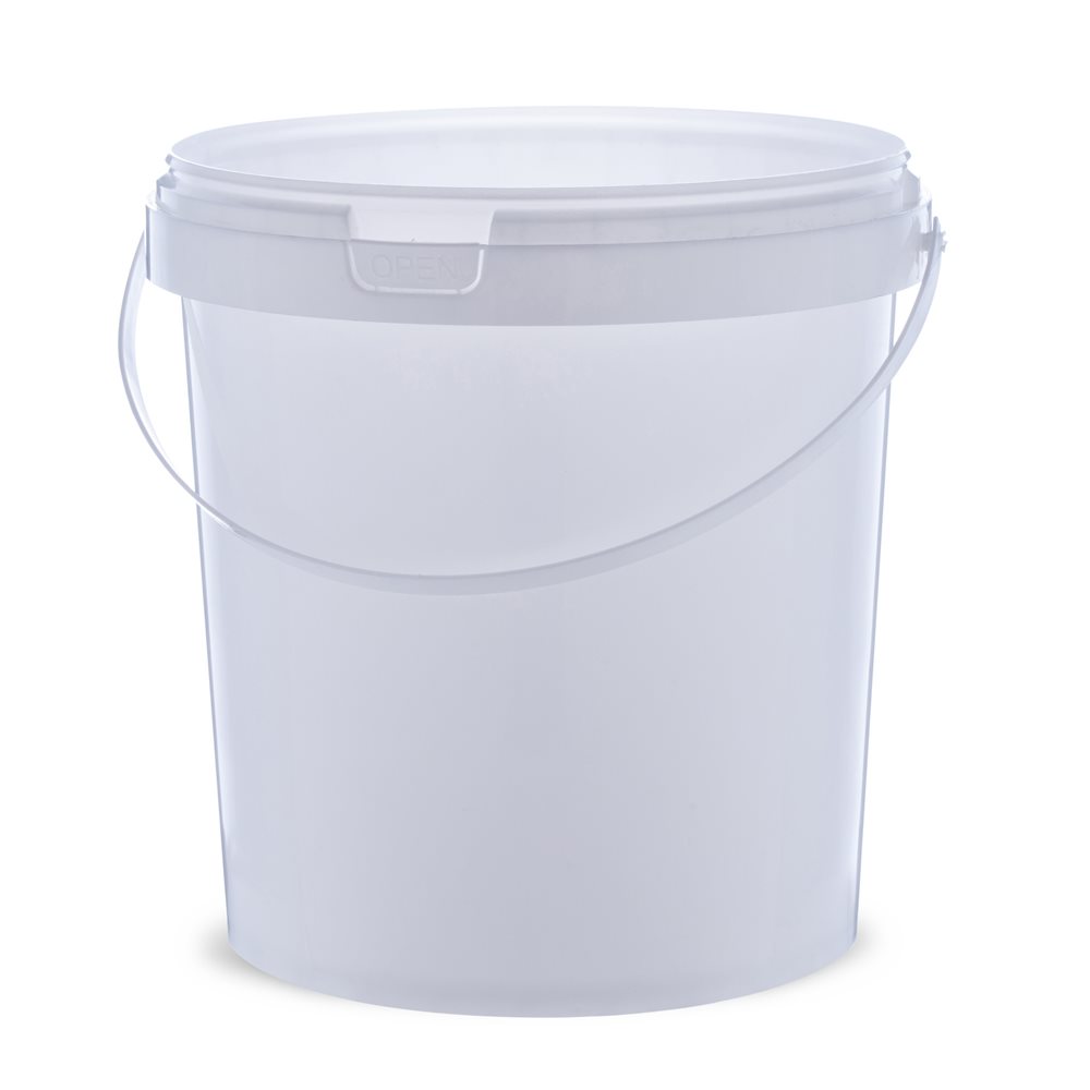 דלי 5 ליטר עם ידית פלסטיק והוכחת פתיחה